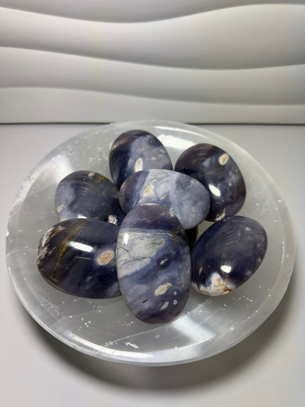 Purple Chalcedony Palm Stone - view 1