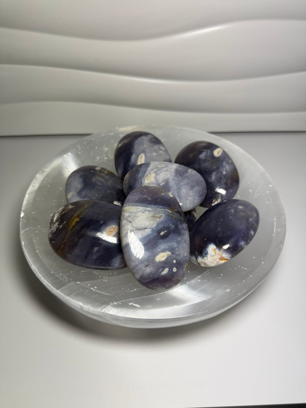 Purple Chalcedony Palm Stone - view 2