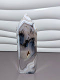 Dendritic Agate Tower with druzy pockets - view 1