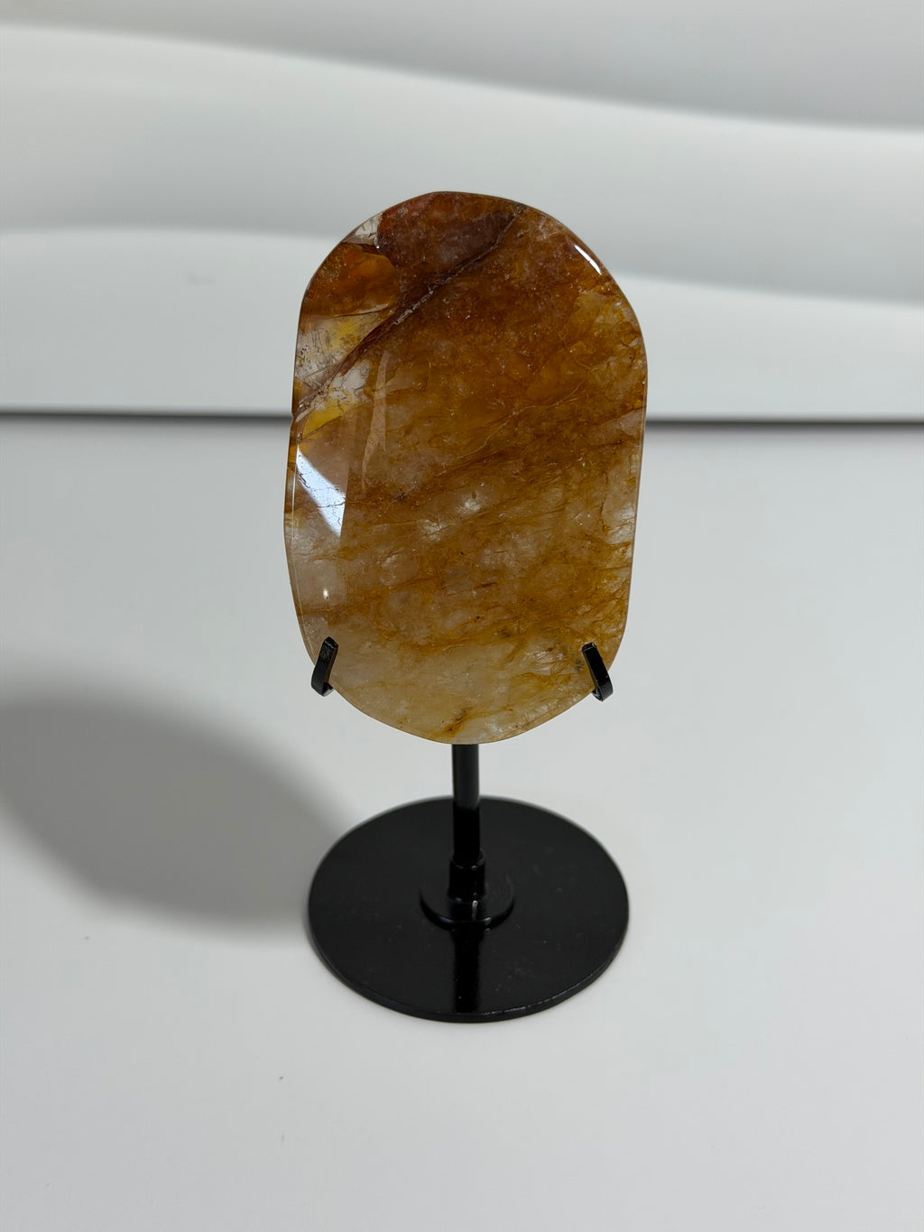 Golden Healer Quartz Palm Stone - view 2