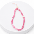 Rose and Cherry Quartz 5mm bead phone and bag charm with ivory rose accents