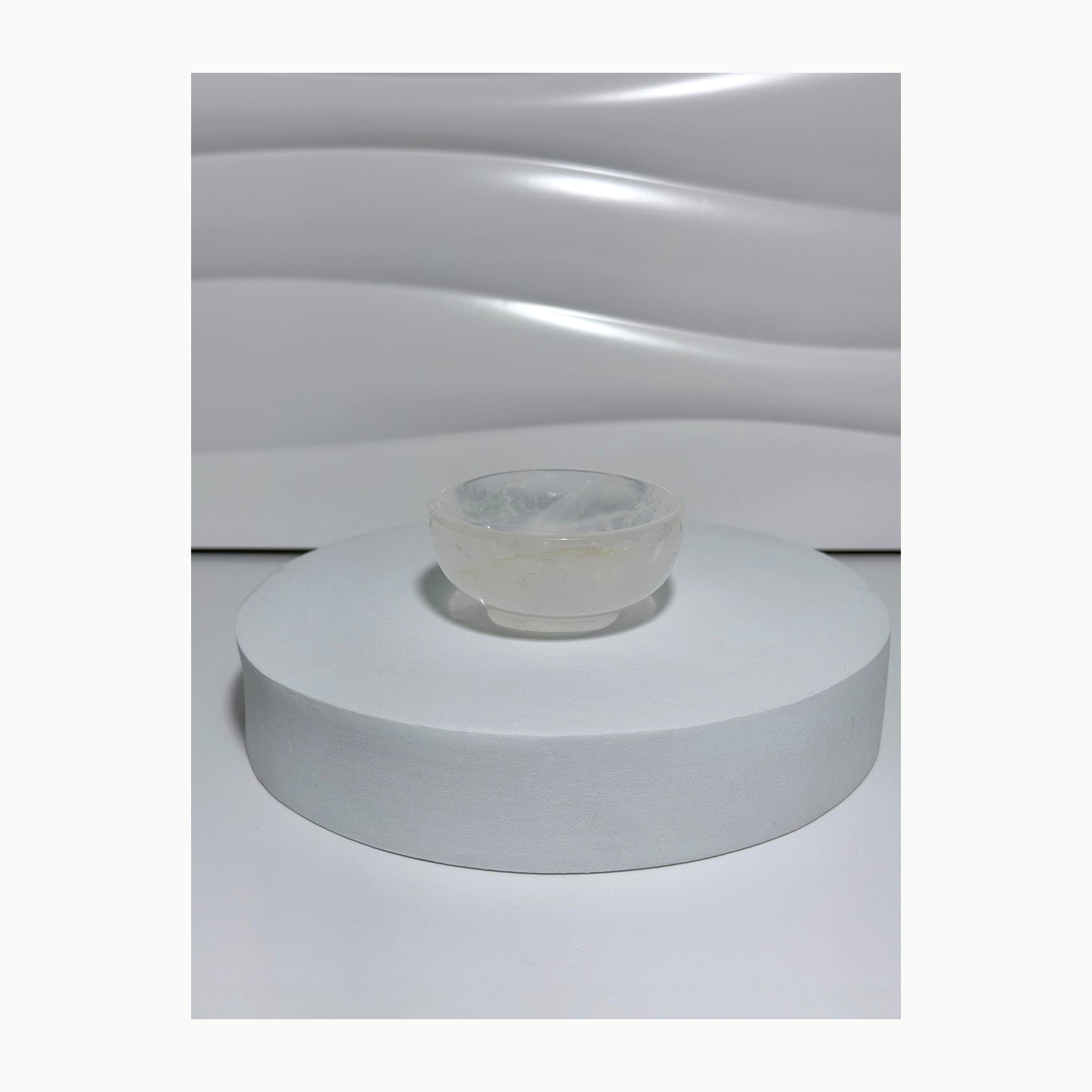 Clear Quartz hand-carved tea cup