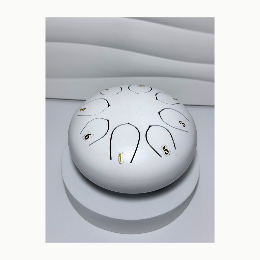 White mini steel tongue drum