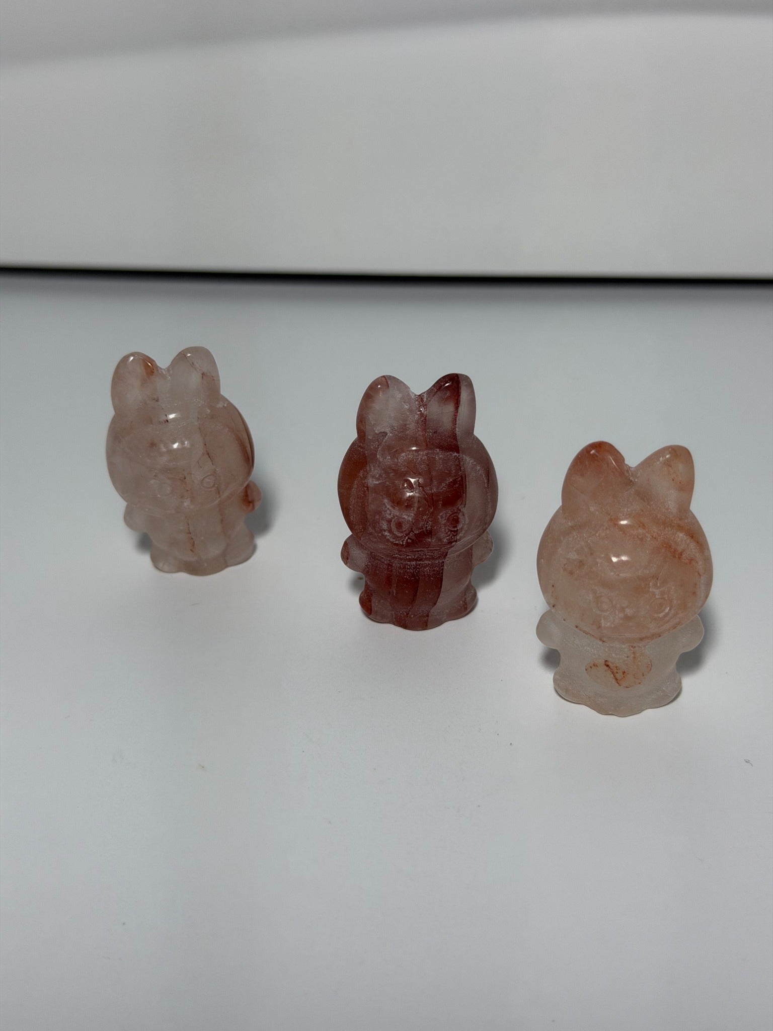 Fire Quartz Labubu crystal carvings group view