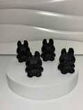 Black Obsidian Labubu crystal carvings group view