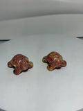 Pink Opal turtle crystal carvings group view