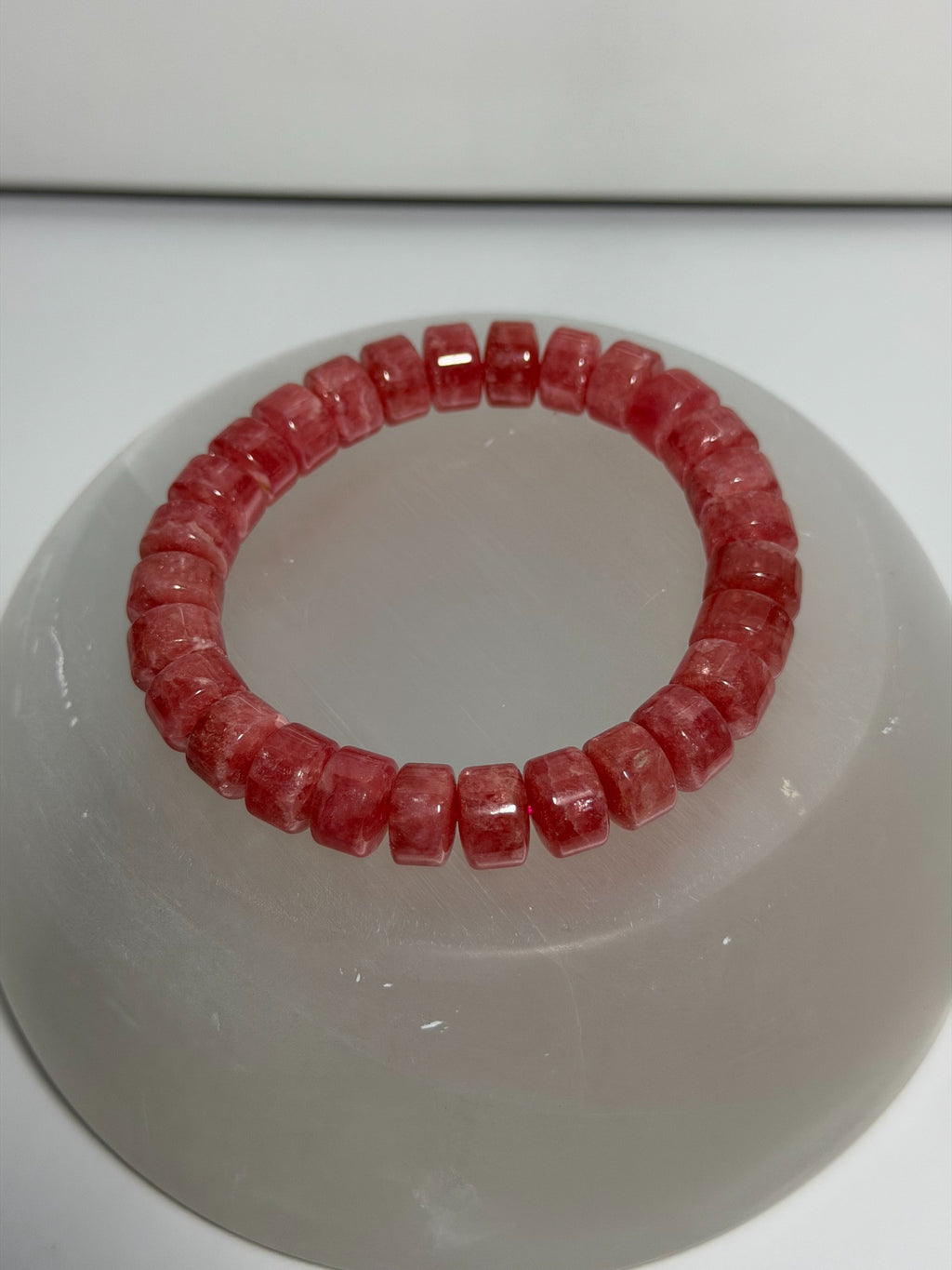 AAA quality rhodochrosite rondelle bracelet alternate view