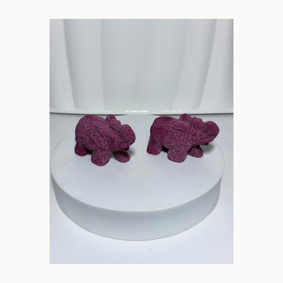 Ruby elephant crystal carvings, sold individually