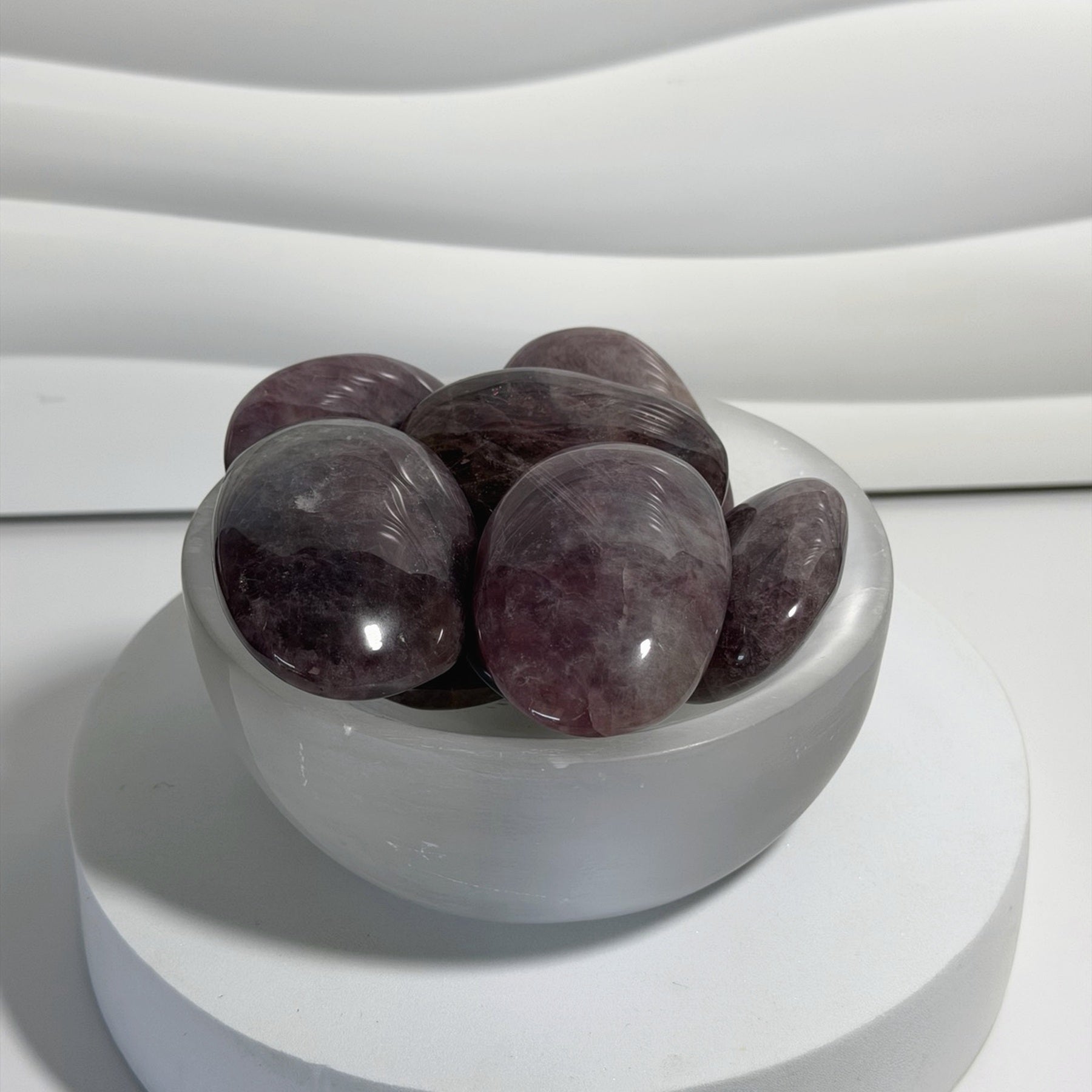 Lavender Rose Quartz large palmstones intuitive pick