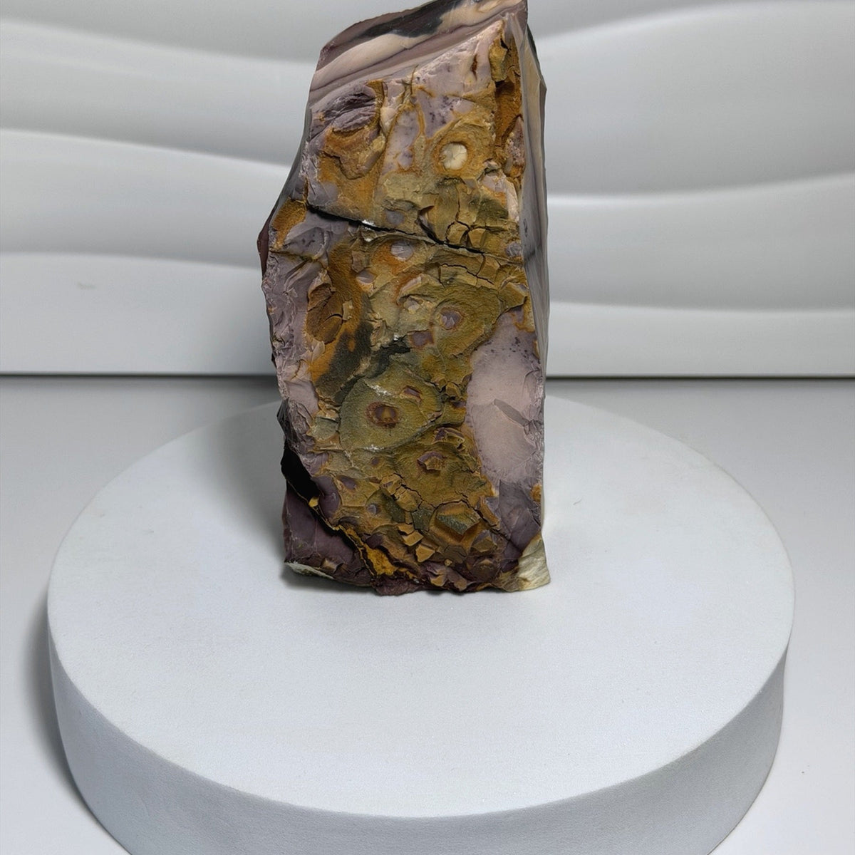 Mookaite Jasper half-polished freeform reverse view