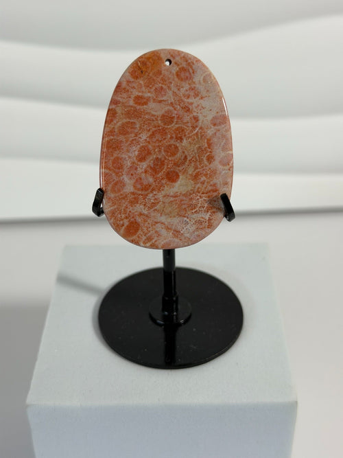Alashan Agate Bird Carved Pendant - back view