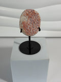 Alashan Agate Flower Carved Pendant - front view