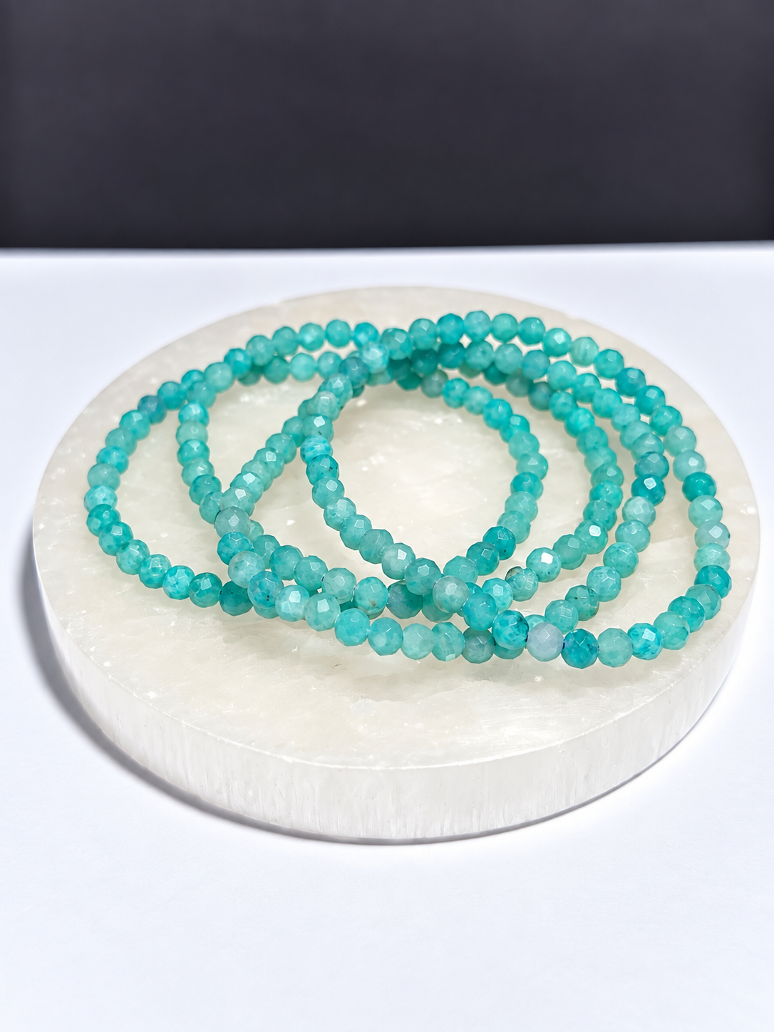 Amazonite 4mm Faceted Stretch Bracelet