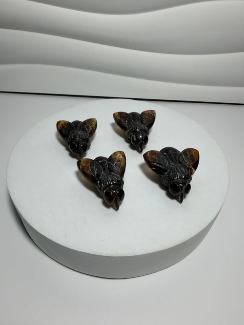 Amber honey bee crystal carvings