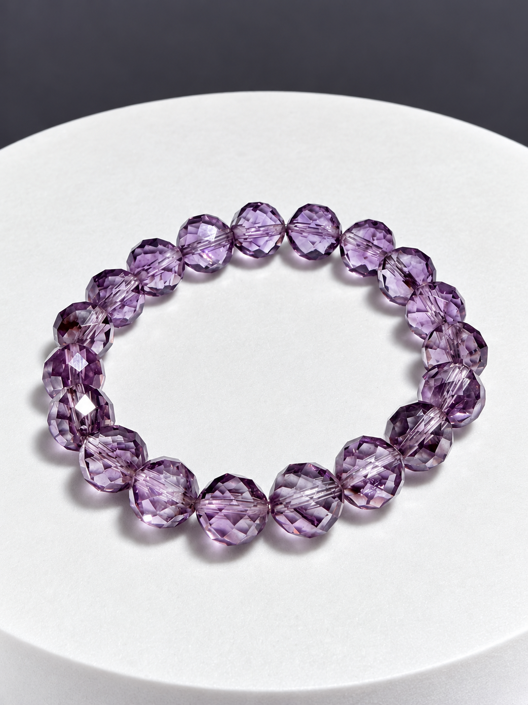 Amethyst 8.5mm Faceted Stretch Bracelet