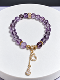 Amethyst Hulu Charm Stretch Bracelet