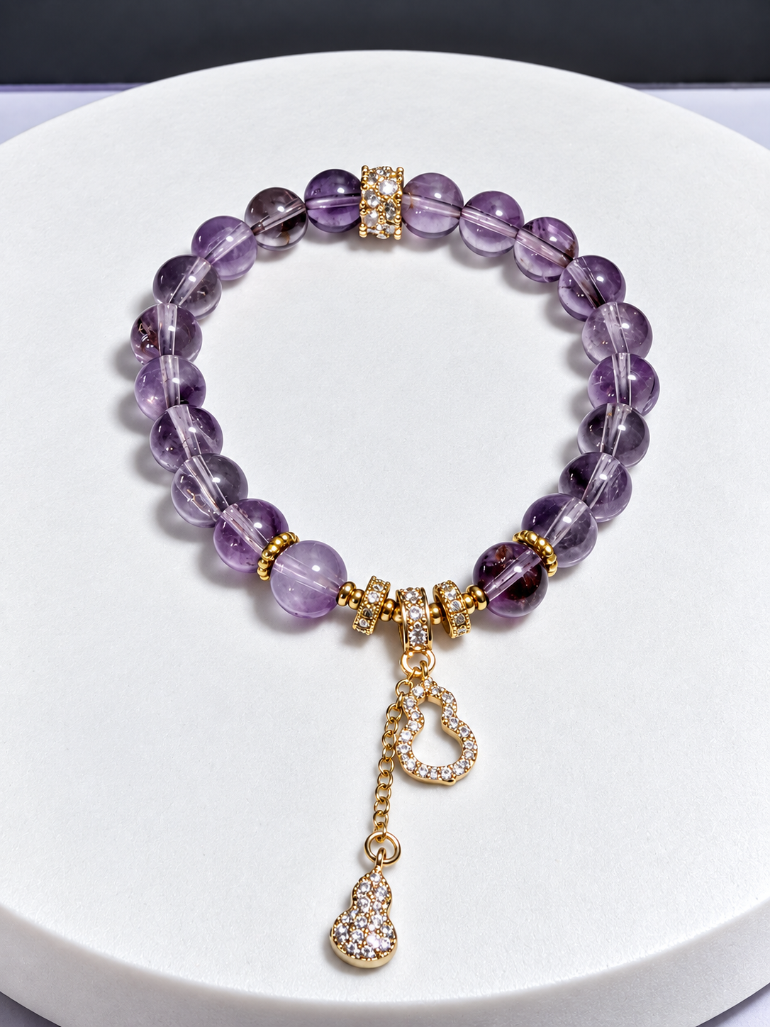 Amethyst Hulu Charm Stretch Bracelet