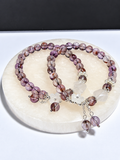 Ametrine 4mm Round Stretch Bracelet with Quartz Star
