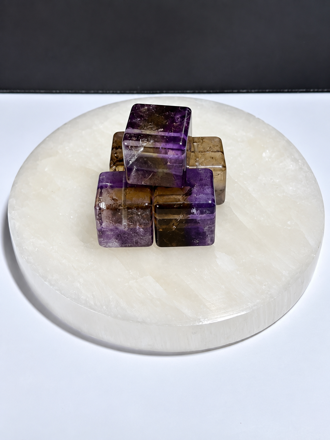 Ametrine polished crystal cubes