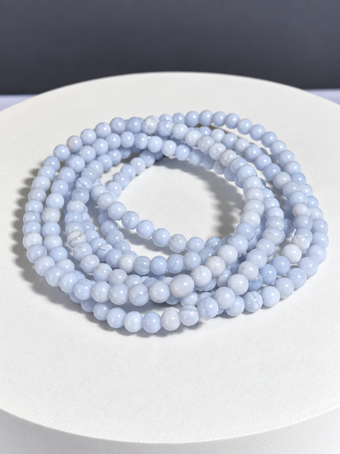 Blue Lace Agate 3mm Stretch Bracelet