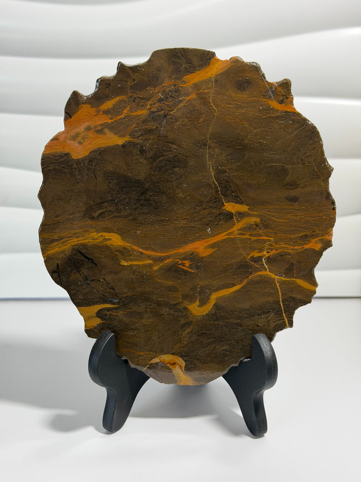 Hand-Carved Brown Jasper Lion Head - back view