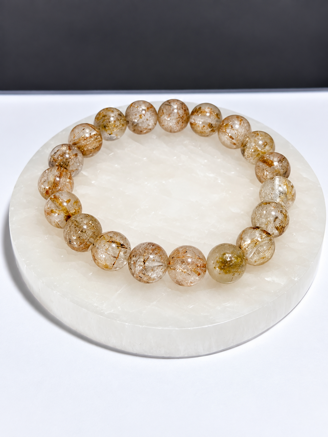 Copper Golden Rutilated Quartz 9mm Stretch Bracelet