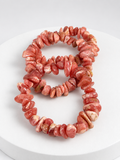 High-grade rhodochrosite chip stretch bracelets