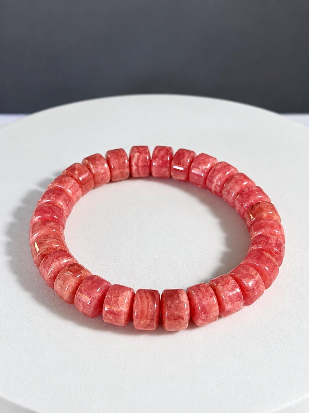 High-Grade Rhodochrosite Rondelle Stretch Bracelet