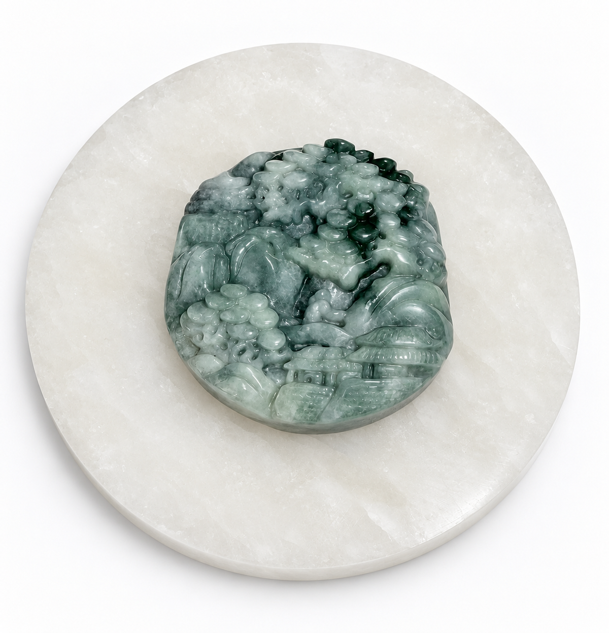 Jadeite Japanese landscape carving
