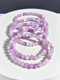 Kunzite 4mm Faceted Cube Stretch Bracelet