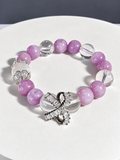 Kunzite and Clear Quartz 9–10mm Stretch Bracelet