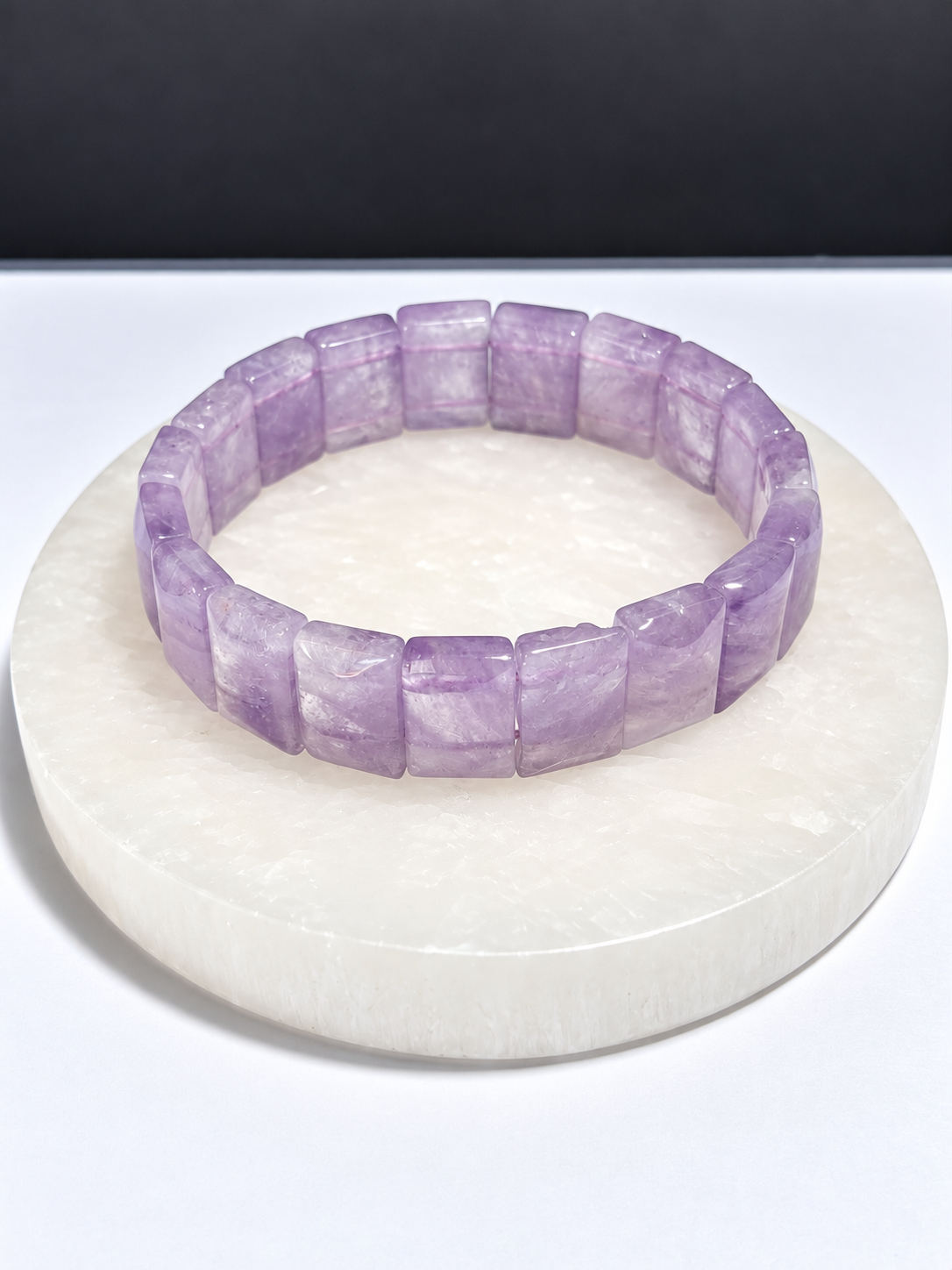 Light Lavender Amethyst Rectangle Stretch Bracelet