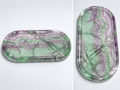 High-quality 9-inch polished rainbow fluorite plate with green and purple banding