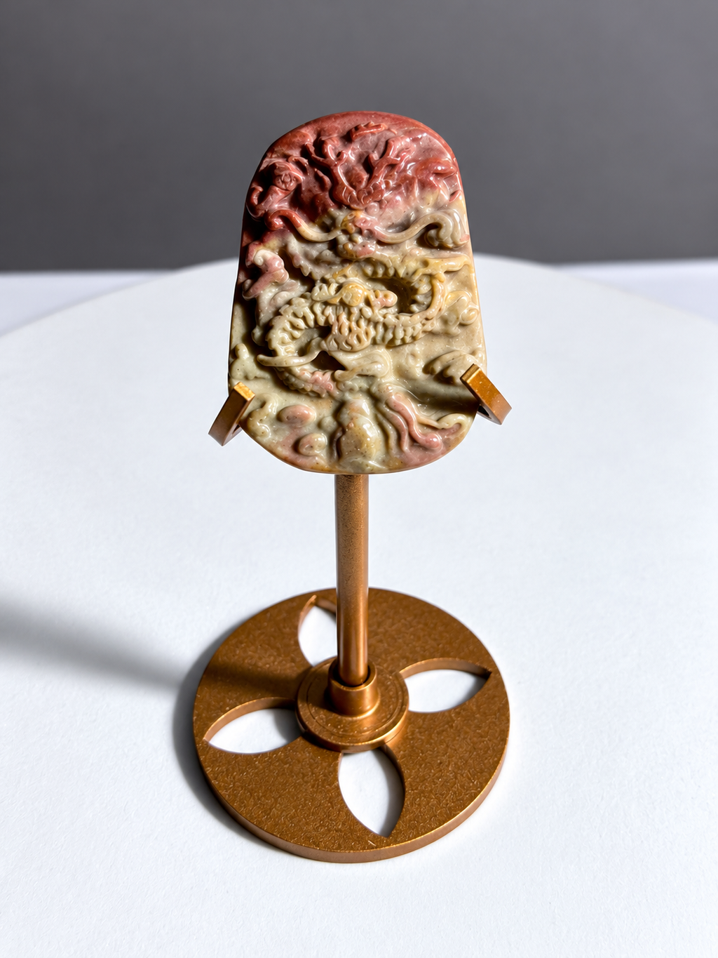 Alashan Agate 1 inch dragon carving, exact piece 2