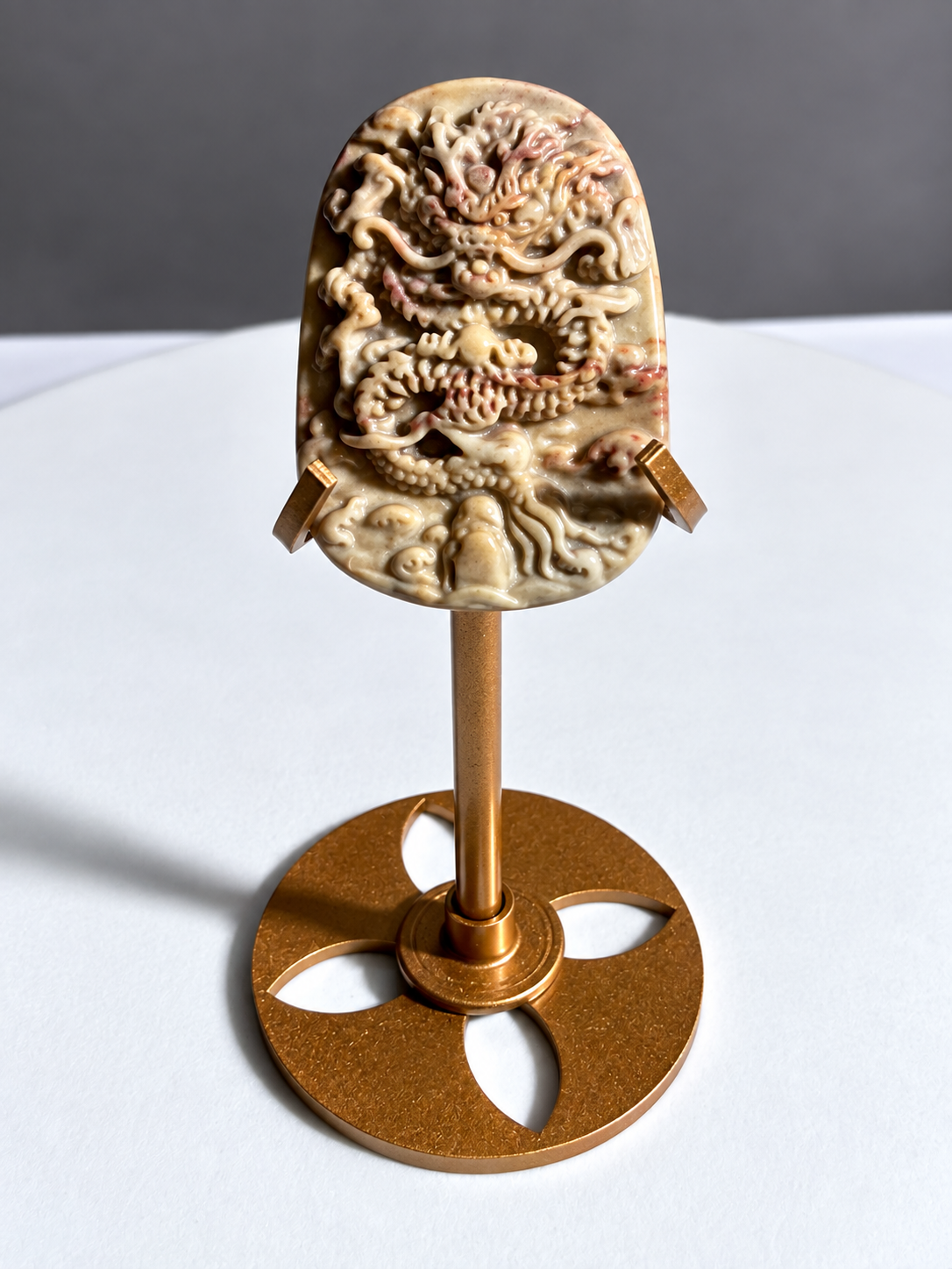 Alashan Agate 1 inch dragon carving, exact piece 5