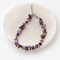 Ametrine chip bracelet with brass clasp and extender chain