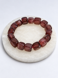 Cherry Quartz 8mm cube stretch bracelet - Mindful Whisper
