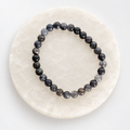 Iolite 4mm round bead stretch bracelet