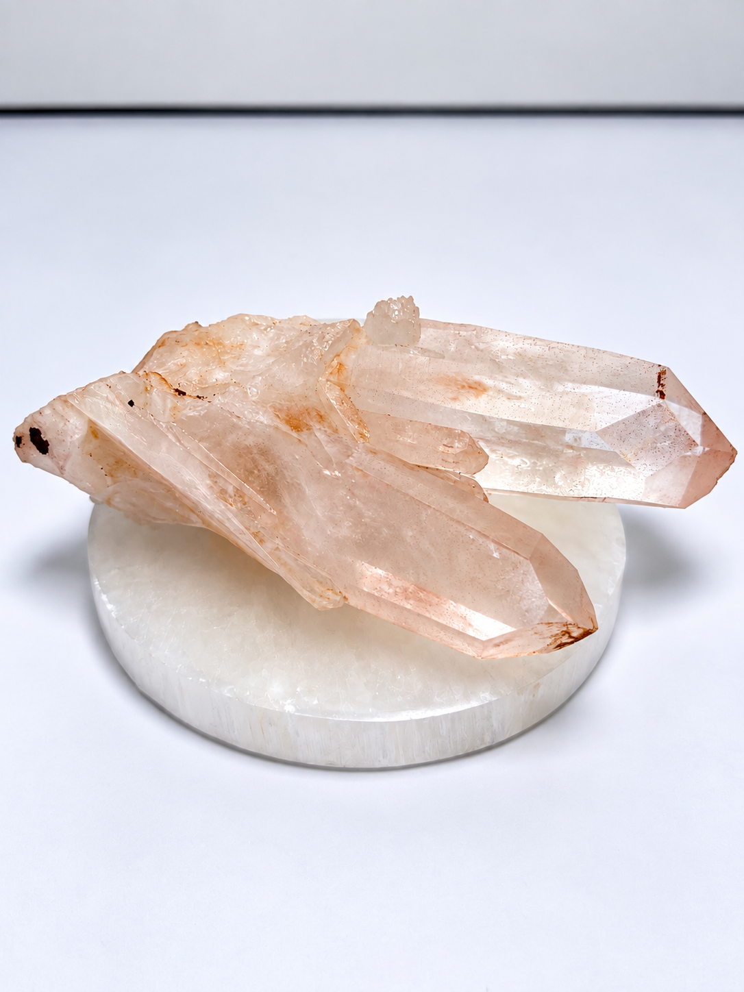Pink Himalayan Quartz double terminated crystal, 5.5 inches, exact specimen