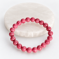 Rhodonite 6mm round bead stretch bracelet