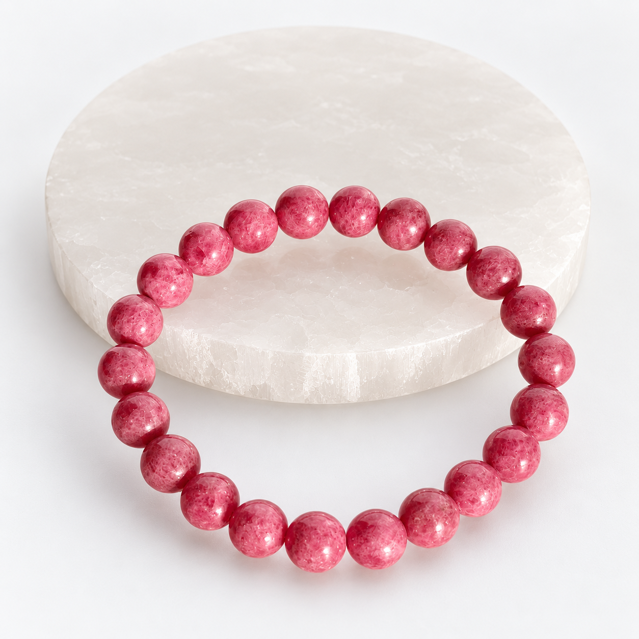 Rhodonite 6mm round bead stretch bracelet