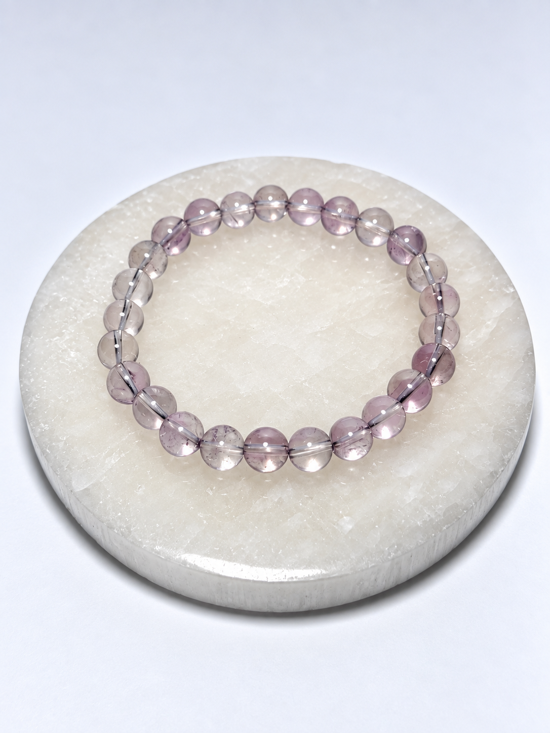 Rose de France Amethyst 6mm stretch bracelet - Mindful Whisper