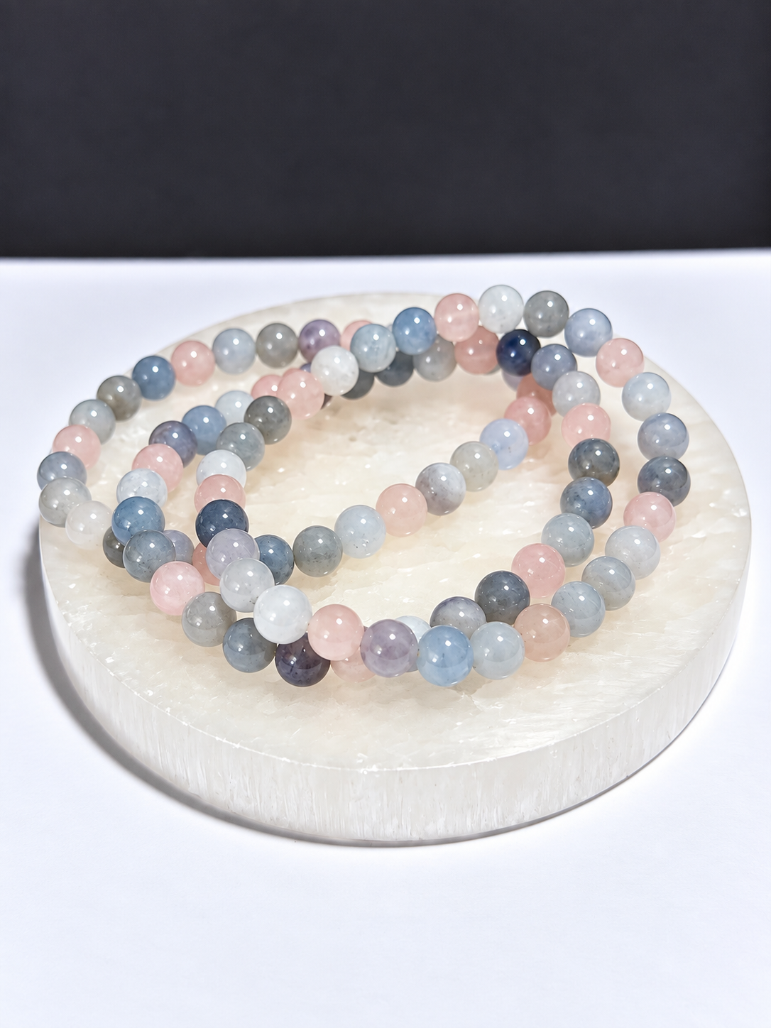 Morganite 5.5mm Round Stretch Bracelet