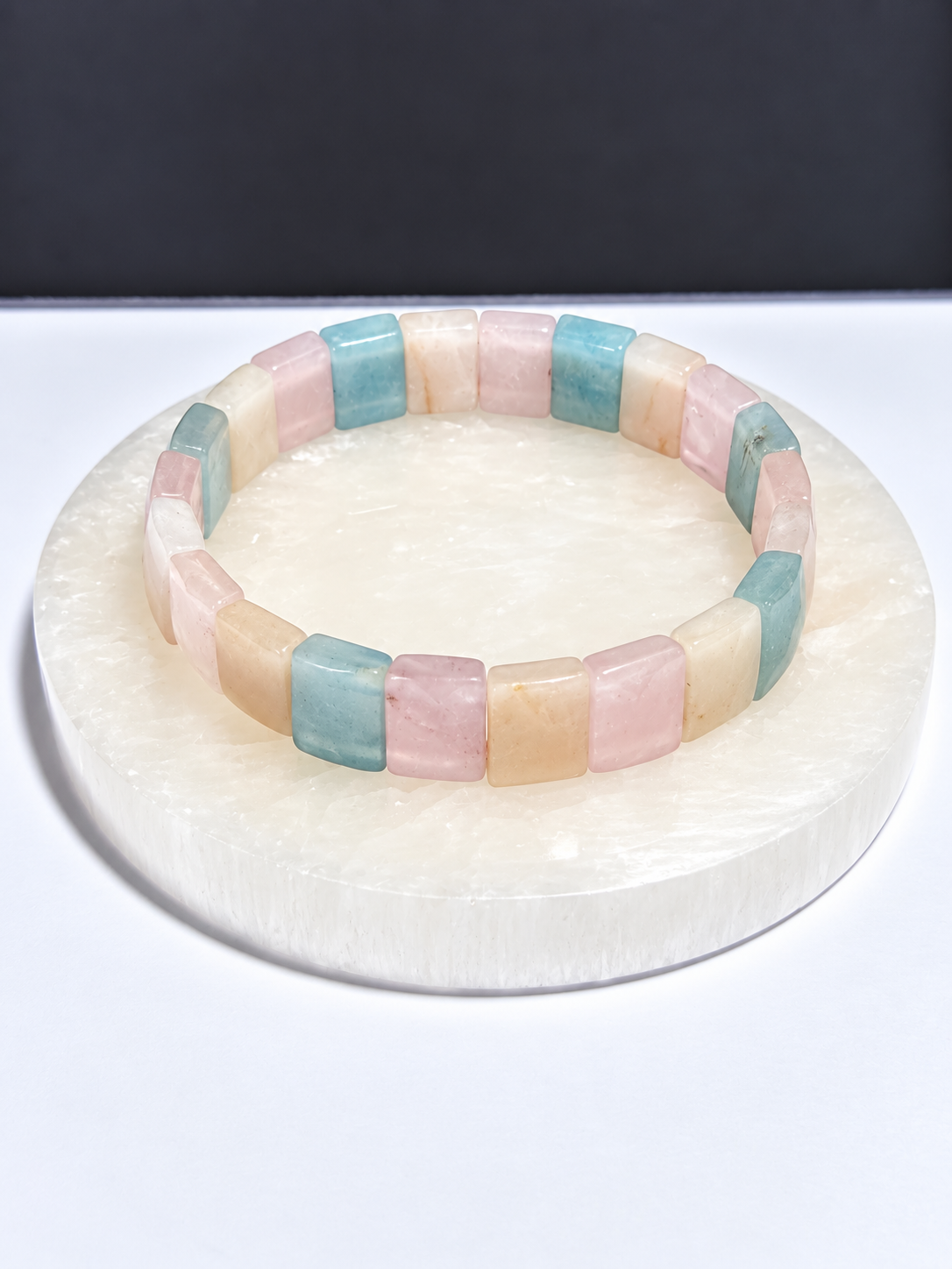 Morganite Rectangle Stretch Bracelet