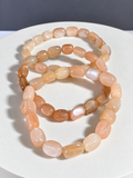 Peach Moonstone Oval Stretch Bracelet