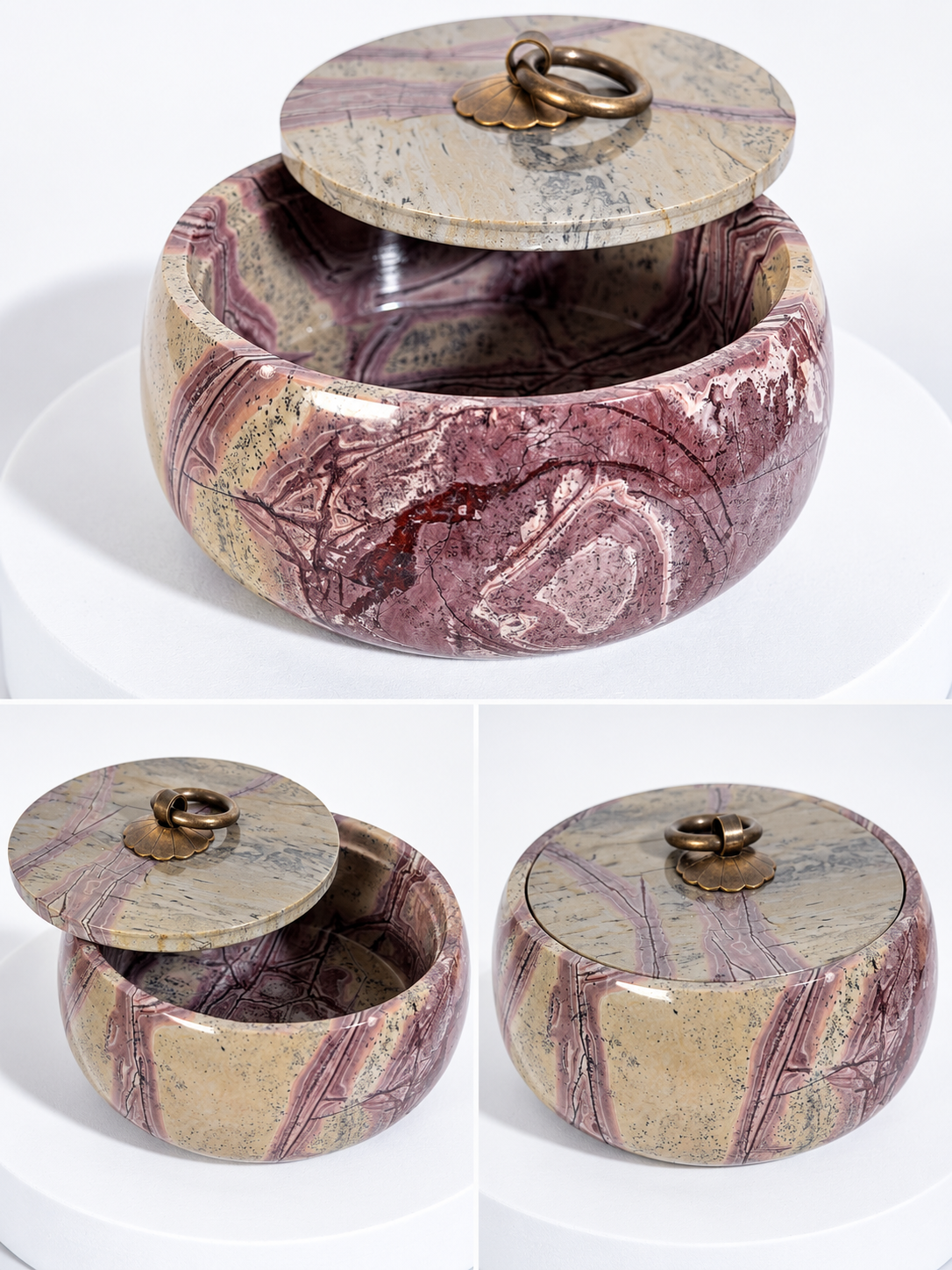 Picture Jasper Crystal Jewelry Box open and closed views - Mindful Whisper