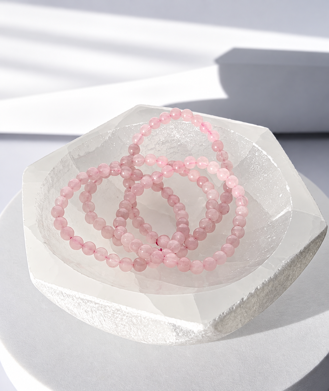 Rose Quartz 6mm Crystal Bracelet - Mindful Whisper