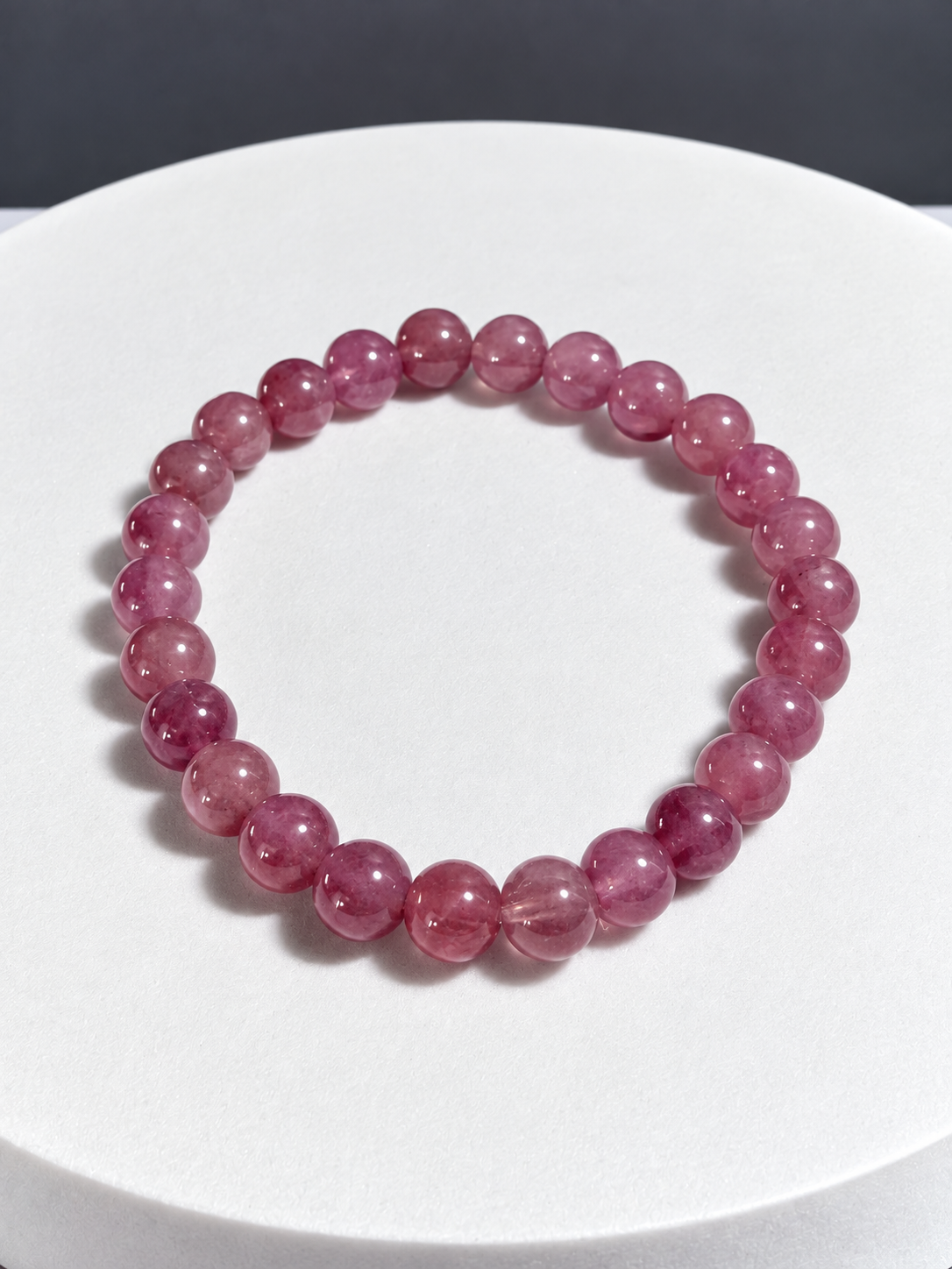 Cherry Quartz 6mm Round Stretch Bracelet